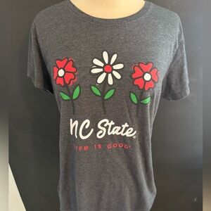 Life Is Good Charcoal NC State Tee Womens Cut XL